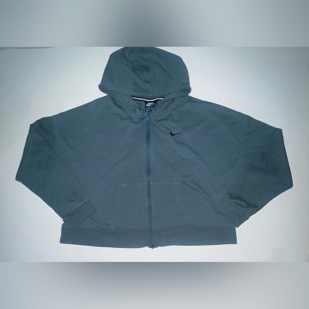 NIKE  Full Zip Cropped TRIBLEND CLUB HOODIE Size L - Picture 2 of 6